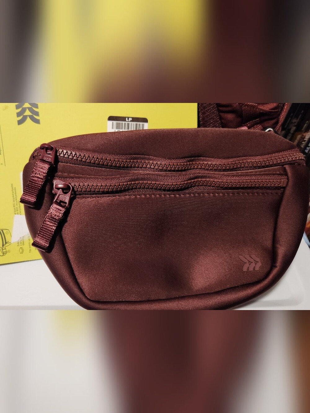 All in motion Maroon Belt Bag with Dual Zippers